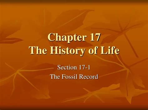 Ppt Chapter 17 The History Of Life Powerpoint Presentation Free