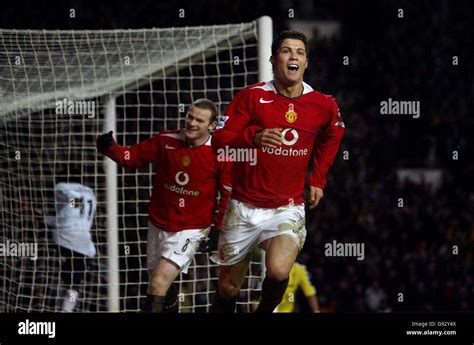 Manchester United's Cristiano Ronaldo celebrates his goal Stock Photo ...