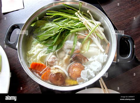 The Picture Hot Sukiyaki In Pot Stock Photo Alamy