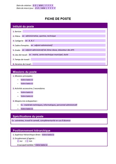 Mod Le Fiche De Poste Onlyoffice