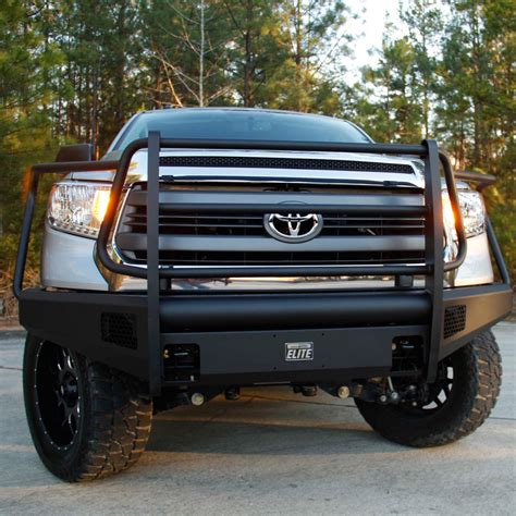 Fab Fours® Black Steel Elite Full Width Front Hd Bumper With Brush Guard