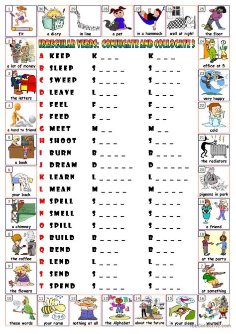 All Irregular Verbs Type 1 2 3 Boardgame Spinner Grammar 50 Off