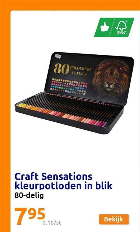 Craft Sensations Kleurpotloden In Blik Aanbieding Bij Action 1Folders Nl