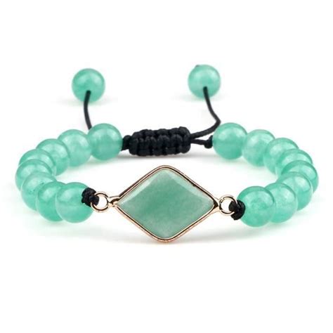 Bracelet En Pierre Naturelle De Calc Doine Verte Bijou D Nergie Reiki