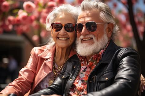 Premium Ai Image Happy Older Couple Explores Nature Ai Generated