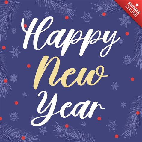 Happy New Year Greeting Card Free Design Template