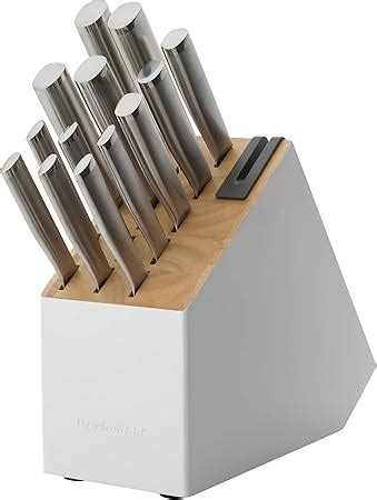 Amazon KitchenAid Slim Two Tone Knife Block Set With Built In