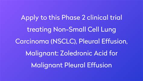 Zoledronic Acid For Malignant Pleural Effusion Clinical Trial 2023 Power