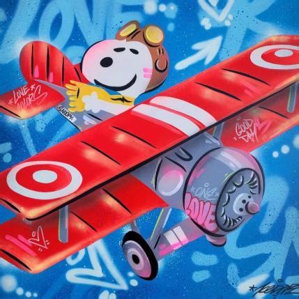 Peinture Snoopy aviateur par Kedarone Carré d artistes