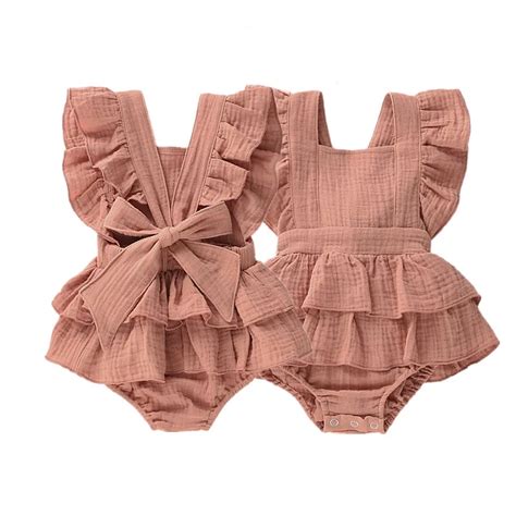 Ver O Beb Rec M Nascido Meninas Bodysuits Roupas Princesa Ruffle