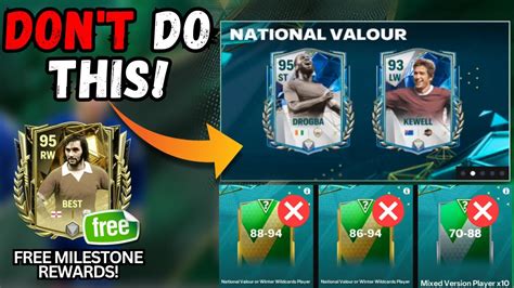 FREE 89 95 OVR MILESTONE REWARDS NATIONAL VALOUR EVENT GUIDE AND