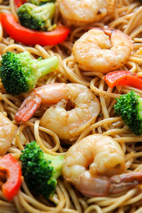 20 Minute Shrimp And Broccoli Lo Mein Baker By Nature