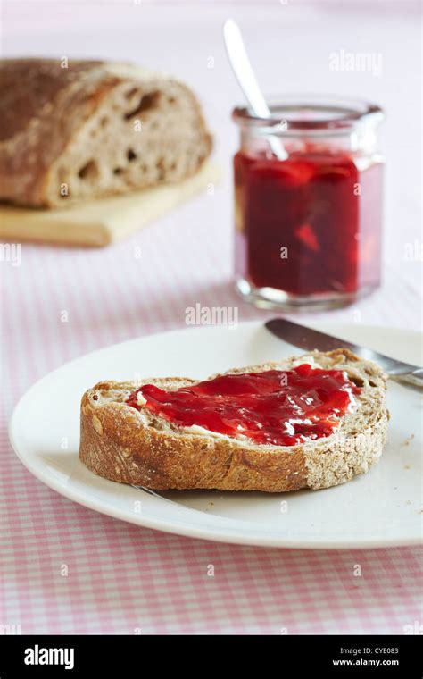 Strawberry Jam On Toast Hi Res Stock Photography And Images Alamy