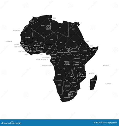 Vereenvoudigde Schematische Kaart Van Afrika Vector Politieke Kaart In