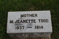 Mary Jeanette Sawyer Todd 1837 1914 Memorial Find A Grave