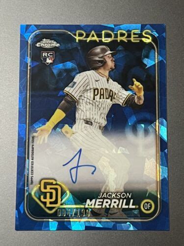 Jackson Merrill Topps Chrome Sapphire Blue Refractor Auto Ebay