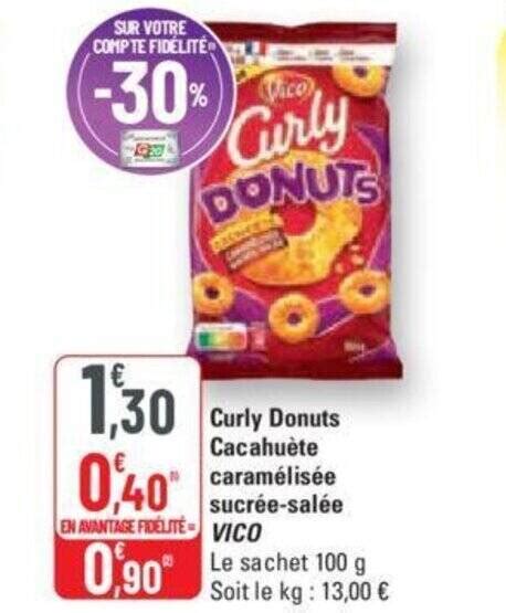 Promo Curly Donuts Cacahu Te Caram Lis E Sucr E Sal E Vico Chez G