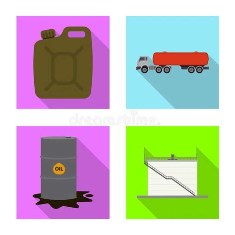 Vector Design Of Oil And Gas Icon Collection Of Oil And Petrol Stock