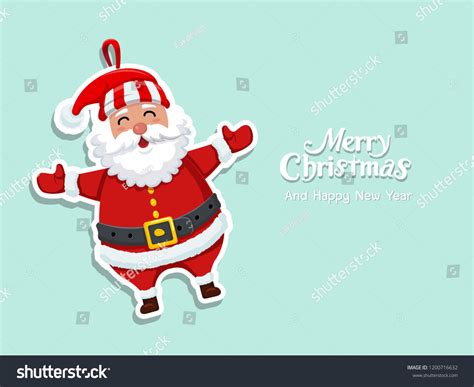 Cute Cartoon Santa Claus Sticker Merry Stock Vector Royalty Free