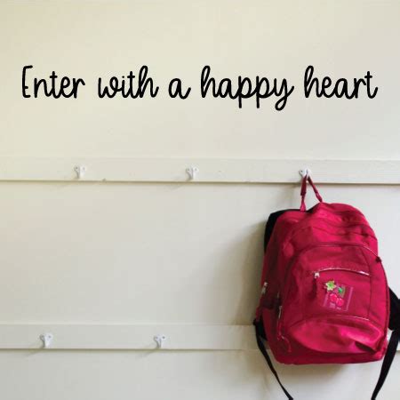 Enter With A Happy Heart Wall Quotes™ Decal | WallQuotes.com