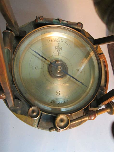 Antique W And L E Gurley Transit 1800s Brass Compass Surveying Equipment Surveying Equipment