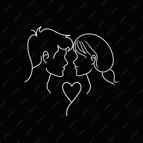 Premium Vector Outline Graphic Of Love Couple Isolated Background Symbol