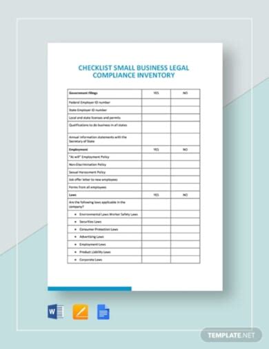 13+ Compliance Checklist Templates - PDF, Pages, Numbers, Google Docs, Word | Free & Premium ...