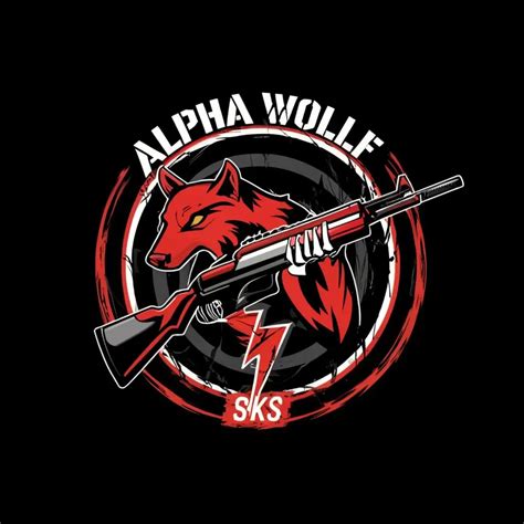 LOGO Design For Alpha Wolf Dynamic Red Lightning SKS Marksman Rifle ...