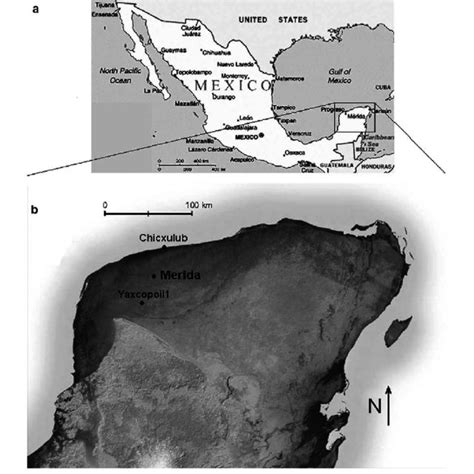 Location Of A The Yucatan Peninsula And B The Yaxcopoil 1 Borehole Download Scientific