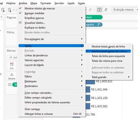 P A T H Dicas Tableau Como Retirar A Barra De Total Geral E Mostrar