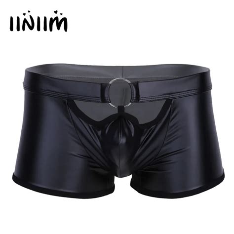 Buy Fashion Men Lingerie Faux Leather Boxer Shorts