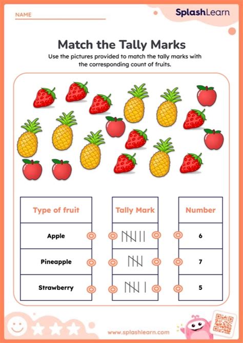 Match The Tally Marks Worksheet Printable Maths Sheet