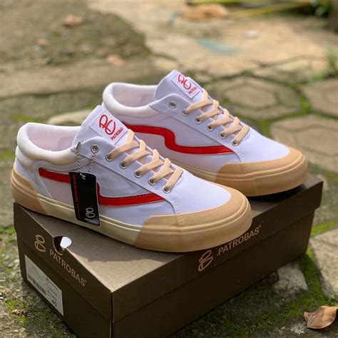 Jual Patrobas Cloud Low White Red Original Made In Indonesia Shopee