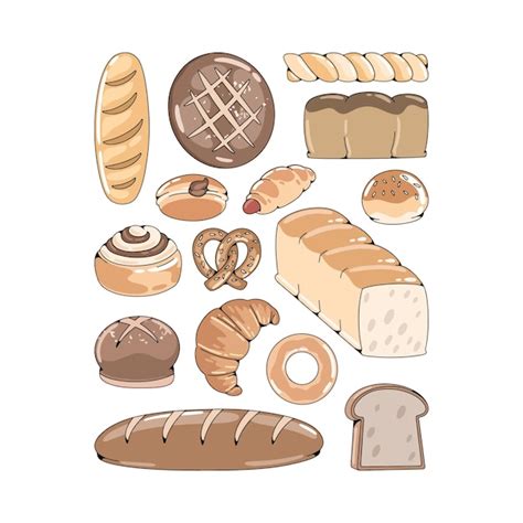 Premium Vector Hand Drawn Bakery Illustration Set