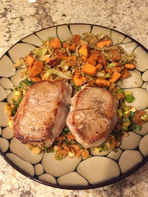 Hello Fresh Maple Glazed Pork Chops With Sweet Potato Mash And