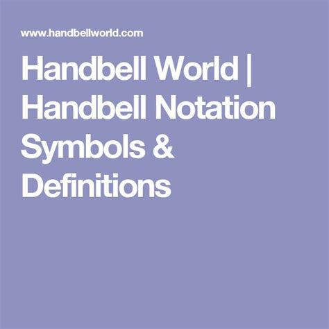 Handbell Symbols Chart