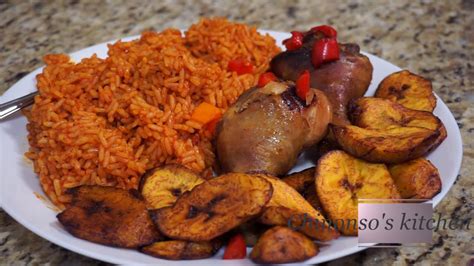 Nigerian Jollof With Bbq Chicken And Fried Plantain Youtube