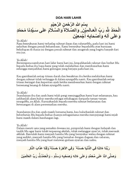 Doa Hari Lahir Pdf