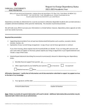 Fillable Online Dependency Status Change Request Fax Email