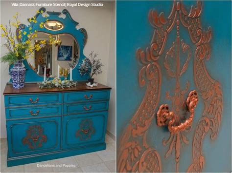 15 Chic Stencil Ideas For DIY Painted Furniture Upcycled Projects