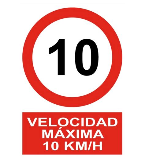 Señal Cartel De Velocidad Máxima 10 Kmh Seguridad Ríos Y Ortiz Sl