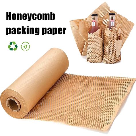 Biodegradable Eco Friendly Packaging Black Honeycomb Paper Wrap Brown