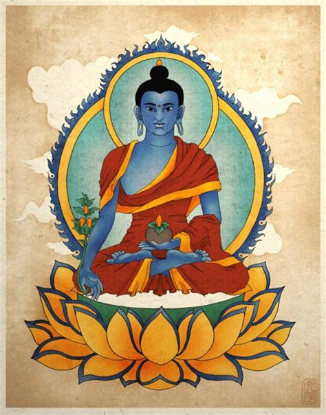 Blue Medicine Buddha Asian Art Print Buddha Art Zen Art Yoga Etsy