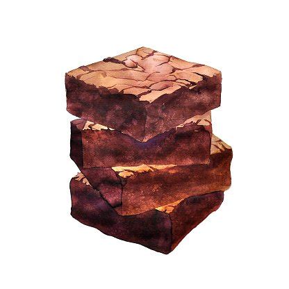 Vector Chocolate Brownies Isolated On White Background Two Clip Art