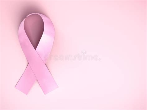 Cinta Rosada De La Conciencia Del Cáncer De Pecho En Fondo Rosado Foto