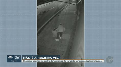 Câmeras De Segurança Registram Furto A Lojas Em Galeria No Centro De Campinas VÍdeo Campinas