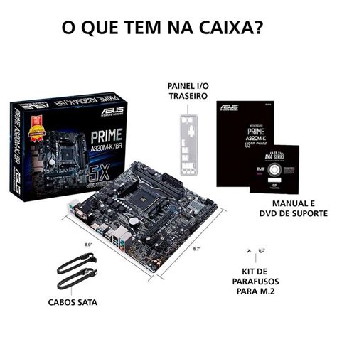 Placa Mãe Asus Prime A320m Kbr Amd Am4 Matx Ddr4 Martins Atacado