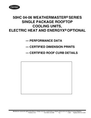 Fillable Online Weathermaster Hcq High Efficiency Single Packaged