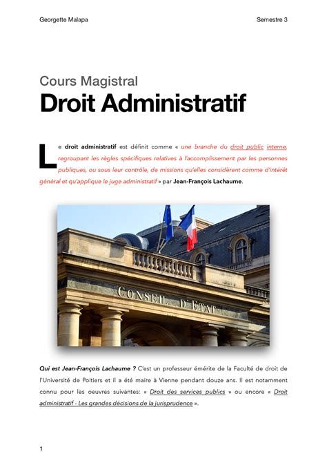 Cours Magistral Droit Administratif Cours Magistral Droit