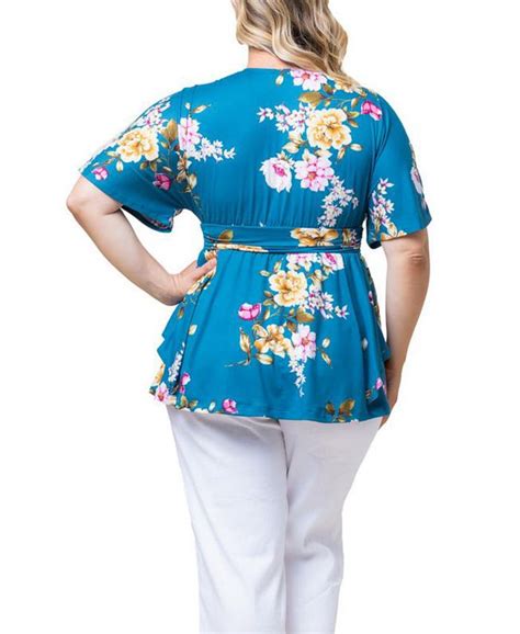 Kiyonna Plus Size Encore Short Sleeve Printed Top Macys